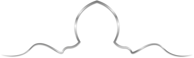 Silver Metallic Arch Dome Ornamental Divider Border