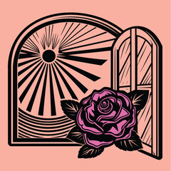 red rose on a black background