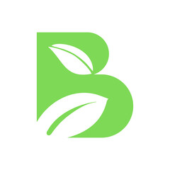 B Monogram with Leaf – Eco-Friendly Natural Product Logo