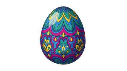 Colorful Easter egg illustration with ornate floral patterns for holiday celebrations