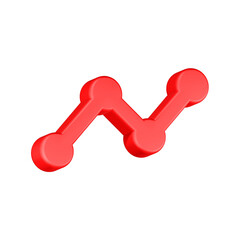 analytic trend chart up 3d rendering