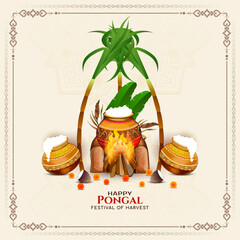 Happy Pongal cultural harvest festival card design
