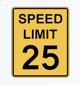 Speed Limit 25 Road Sign