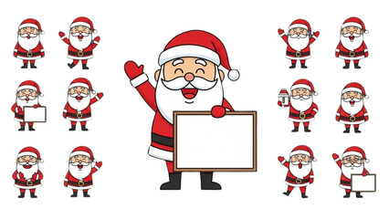 Cartoon Santa Claus Collection Happy Christmas and New Year Greetings