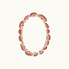 Obraz premium Mushroom border art icon logo flat vector design