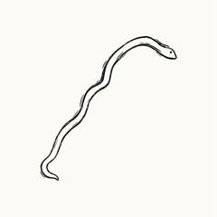 Hand drawn snake icon logo flat vector design