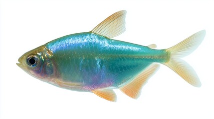 Colorful freshwater fish swimming in clear water habitat