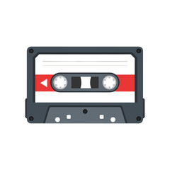 Obraz premium Retro Cassette Tape Isolated on White Background, Music Concept