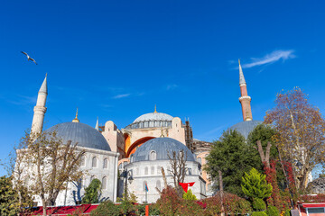 Obraz premium Hagia Sophia is an architectural monument in Turkey. A world-famous monument of Byzantine architecture, it is a symbol of the 