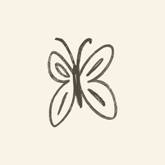 Hand-drawn sketch of butterfly icon logo flat vector design