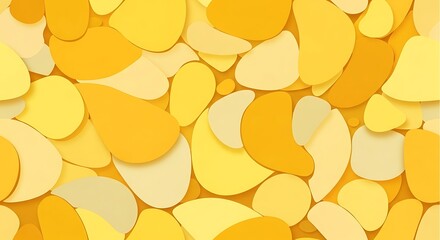Abstract Yellow and Orange Organic Shapes Background.