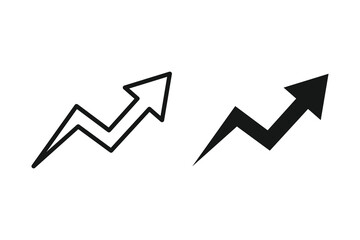 Arrow up direction vector icon. Arrow up icon. Growing business green arrow. Profit green arrow. Growing chart icon