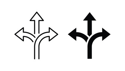 Flexibility icon set. Three directional arrows icon. Vector illustration © Khuki