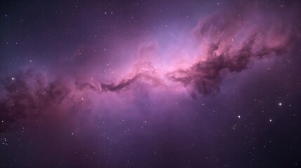 a mesmerizing nebula of the universe, with a mix of vibrant purple and pink colors, and stars twinkling