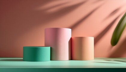 gradient color podiums offer minimal style on surface with shadow ideal for product staging mockups or backgrounds.jpg