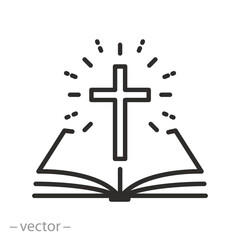 Open Bible icon. Holy Scripture illustration.