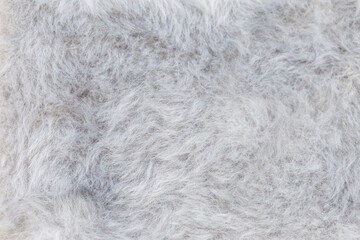 Closeup grey fur texture background, soft grey hair background