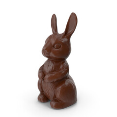 chocolate bunny sitting up on a transparent background, PNG