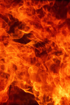 Vertical Horizon Fire explosion flammable car fire on street smoke, hot danger flame burning effect. Vertical Fire burn accident disaster conflagration. Arson disaster burning fire flame high heat