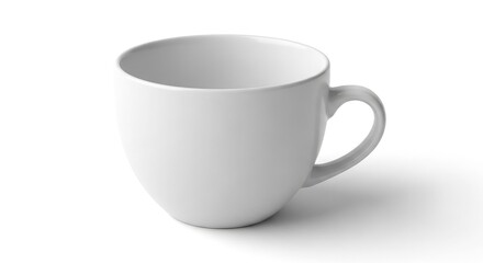 Elegant white coffee mug ready for your branding, perfect for mockups, adds a clean, modern touch to any presentation or design project, inviting warmth and comfort