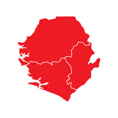 Fototapeta premium Abstract Red Sierra Leone Map with Cities