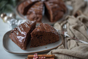 sweet home made christmas gingerbread chocolate brownies