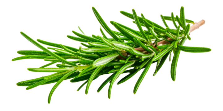 herbal rosemary twig isolated on transparent background