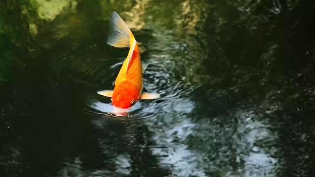 Koi fish, vibrant koi fish gliding through clear water