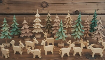 christmas tree with reindeer and gifts