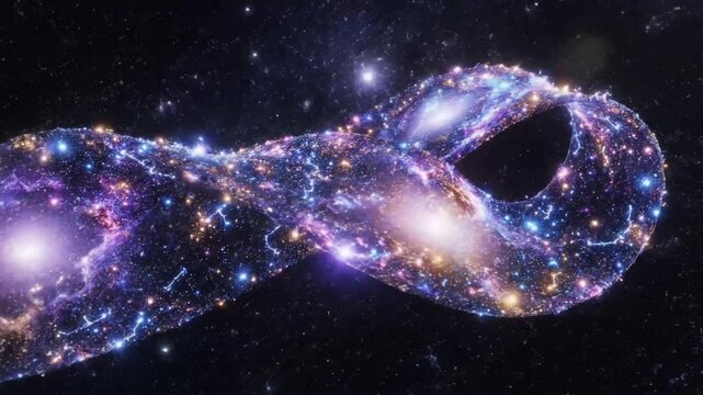 Cosmic M&ouml;bius strip Infinity of galaxies entwined