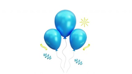 3d animation party balloons celebration festive event render suitable for birthdays, anniversaries, promotions, or any joyful occasion visuals