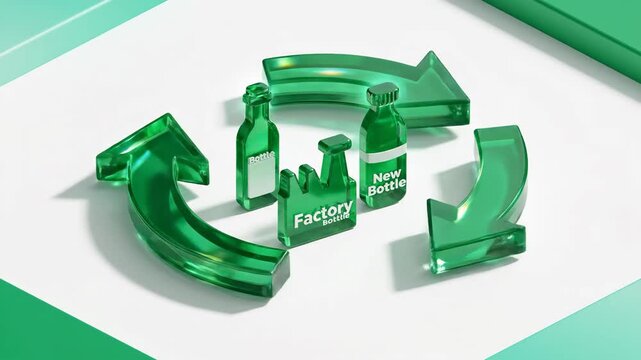 Infinite Circular Economy Sustainability Recycling Loop Animation