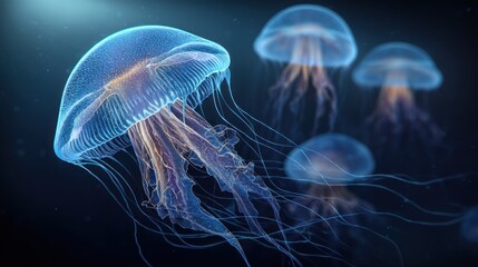 Obraz premium Jellyfish underwater