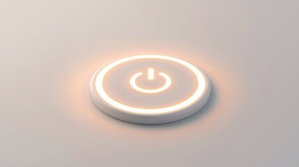 A illuminated power button is on 