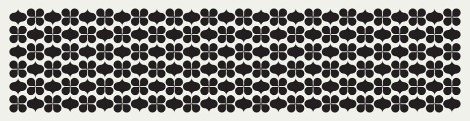 Flower shapes pattern vector background in black and white shades for wall décor, textiles, interior design, banners and more.
