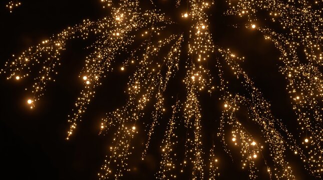 Lights sparkling golden in abstract pattern