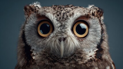 Owl face close up