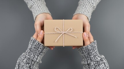 Gift box exchange with knitted sweaters