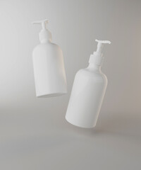 Soap Bottle levitation Mockup