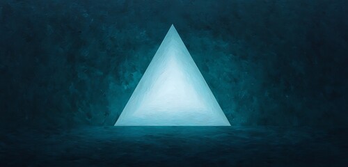 Glowing triangular vortex glowing brightly on deep dark canvas