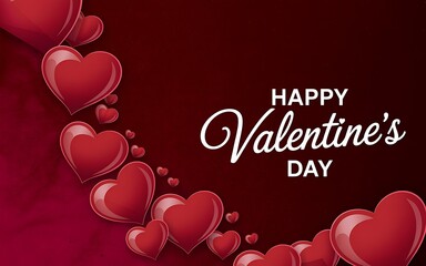 Romantic red hearts background for happy valentines day celebration