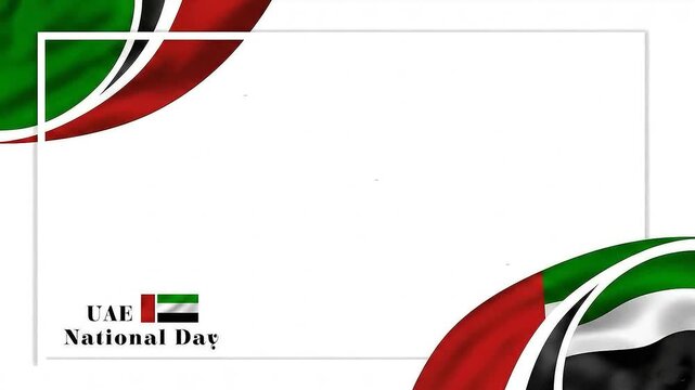 Animated self drawing of UAE National Days on December 2nd with white background. UAE National Days concept illustration in simple linear animation. UAE National Days design with full length animation