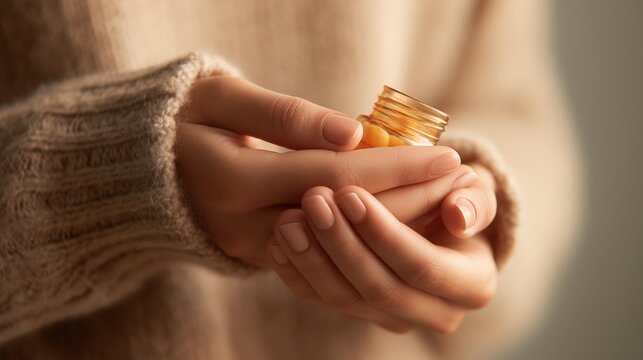 National Folic Acid Awareness Week: a pregnant woman holding a folic acid supplement bottle, warm natural lighting, soft-focus home environment - Powered by Adobe