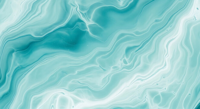 Luxurious turquoise abstract marble texture background with fluid flowing ink art pattern design