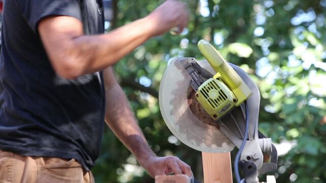 Man builds a skateboard half pipe 