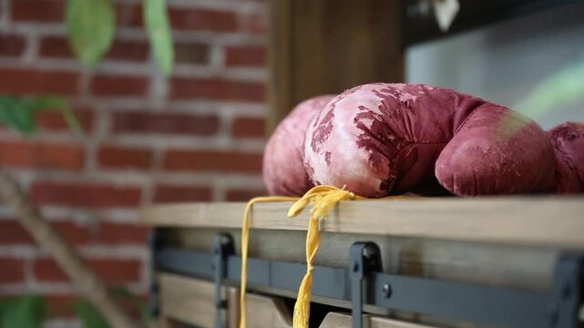 An old glove in a workshop