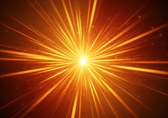 Naklejka premium Bright Orange Yellow Light Burst Abstract Background with Starburst Effect and Glowing Radial Rays
