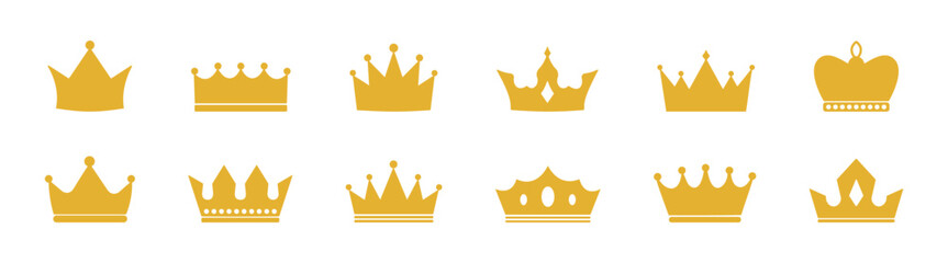 Vector illustration of a crown with king, queen, princess, and prince symbols, representing royalty, luxury, and monarchy, featuring heraldic and imperial design, vintage elegance