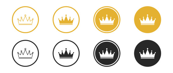 Crown vector icon illustration with king, queen, princess, monarch, royal and luxury elements, imperial tiara, heraldic silhouette and emblem, isolated on transparent background