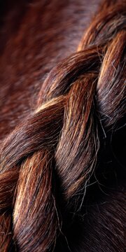 Closeup of a Brown Horse Tail: A Creative Depiction of Animal Hair in an Herbivorous Theme